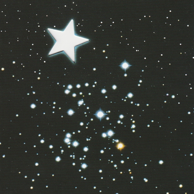 Ansichtkaart sterrenhemel met stansje